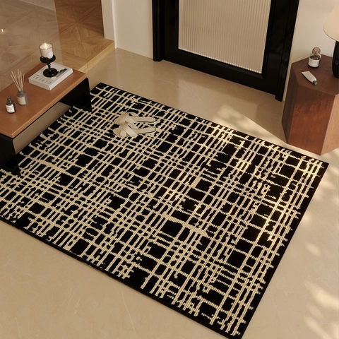 Zerbino Ingresso Retro Lusso Francese Fibra Polipropilene Antiscivolo Resistente Sporco Tappeto Geometrico Interno