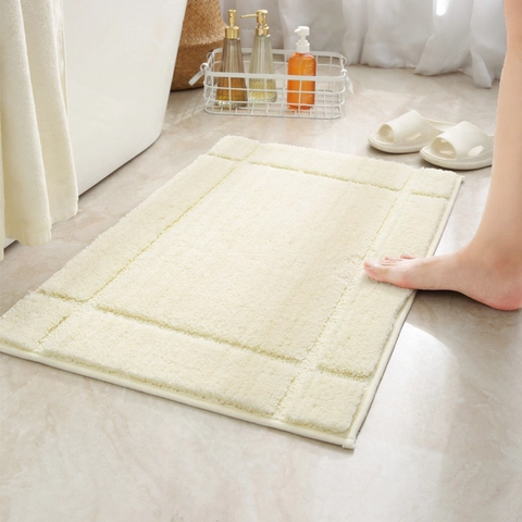 Tappetino da Bagno in Microfibra Spessorato Antiscivolo Assorbente Tappeto per Doccia Lavabile in Lavatrice Tappetino Geometrico