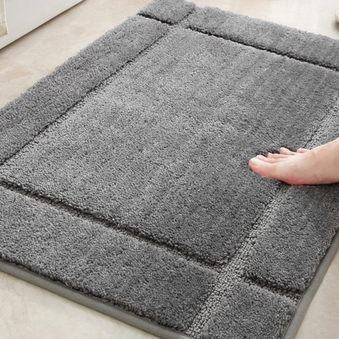 Tappetino da Bagno in Microfibra Spessorato Antiscivolo Assorbente Tappeto per Doccia Lavabile in Lavatrice Tappetino Geometrico
