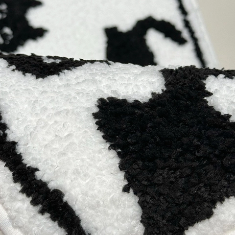 Creatieve Cartoon Kat Patroon Verdikte Flocking Badmat Antislip Waterabsorberend Deurmat Zacht Polyester Tapijt