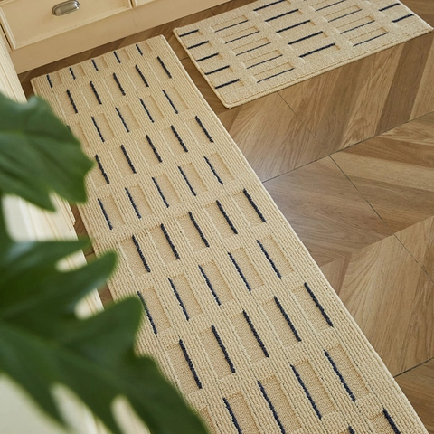 Kitchen Mat Runner Polypropylene Geometric Pattern Non Slip Absorbent Oil Proof Washable Floor Rug Modern Home Decor