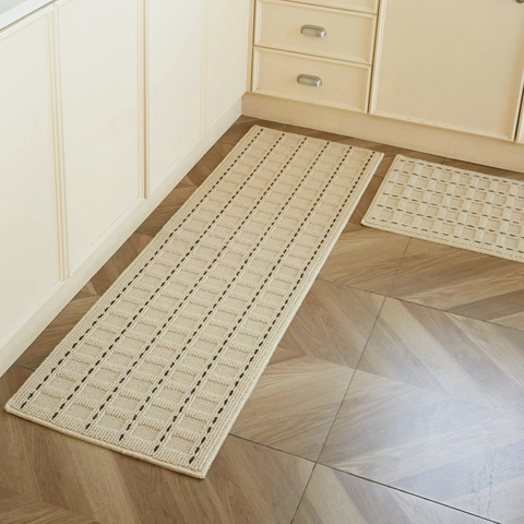 Kitchen Mat Runner Polypropylene Geometric Pattern Non Slip Absorbent Oil Proof Washable Floor Rug Modern Home Decor