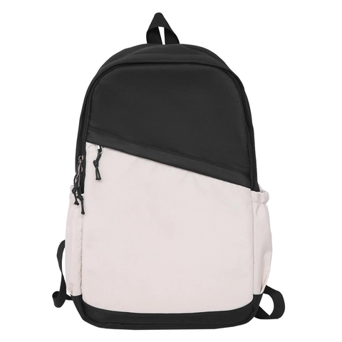Nylon Color Block Rucksack Wasserabweisende Laptoptasche Für Damen Herren Studenten Minimalistischer Schulrucksack