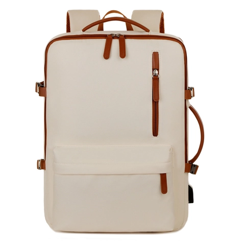 Mochila para Portátil de Negocios Minimalista Tela Oxford Hidrófugo Puerto de Carga USB Gran Capacidad Mochila de Viaje para Mujer Hombre