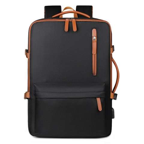 Mochila para Portátil de Negocios Minimalista Tela Oxford Hidrófugo Puerto de Carga USB Gran Capacidad Mochila de Viaje para Mujer Hombre
