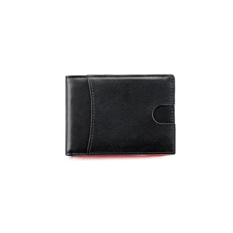 Men Bifold Wallet Genuine Cowhide Leather Slim Money Clip RFID Blocking Credit Card Holder With External Slot Business