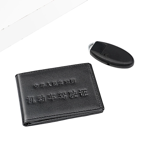 Genuine Leather Slim Driver's License Holder Bifold ID Card Wallet With Transparent Window Multi Card Slots For Men Women