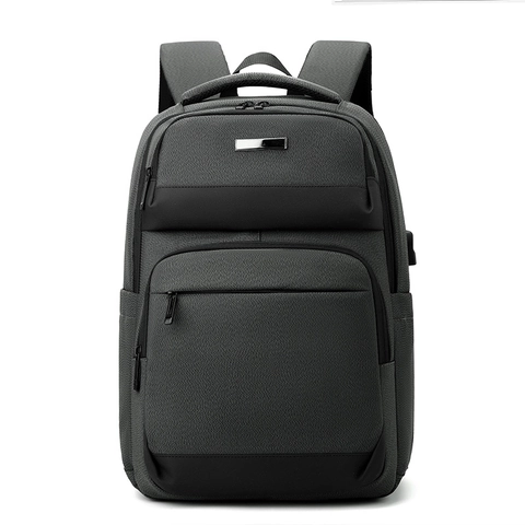 Sac à Dos Business pour Hommes Nylon Imperméable Sacoche pour Ordinateur Portable 15.6 Pouces Avec Port de Charge USB Décontracté Voyage Sac à Jour