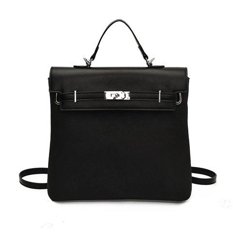 Zaino In Pelle PU Vintage Da Donna Borsa A Mano Retro Per Pendolari Con Chiusura A Girello Argento Elegante