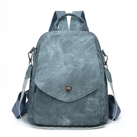 Zaino Da Donna In Pelle PU Di Moda Grande Capacità Borsa Da Viaggio Vintage Patta Chiusura A Girello Con Tracolla Intrecciata