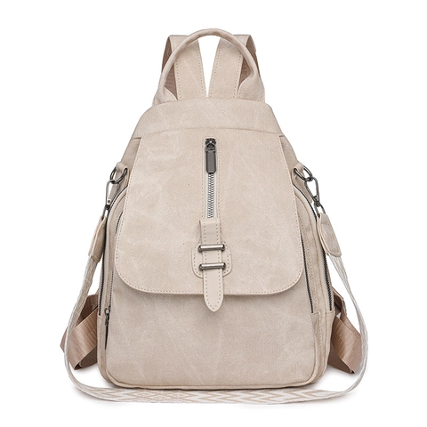 Zaino Moda Donna Pelle PU Grande Capacità Vintage Viaggio Scuola Casuale Tracolla Motivo Geometrico