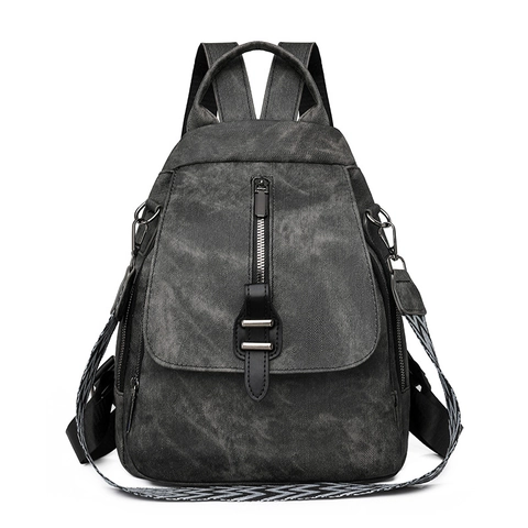 Zaino Moda Donna Pelle PU Grande Capacità Vintage Viaggio Scuola Casuale Tracolla Motivo Geometrico