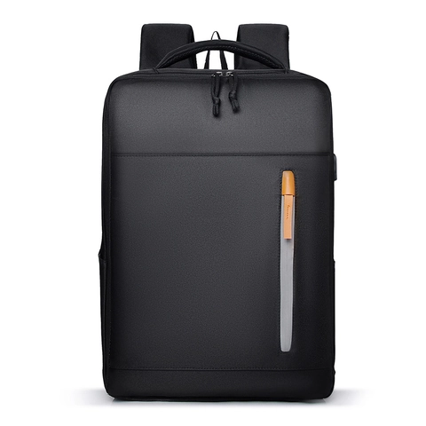 Business Laptop Backpack Water Resistant Nylon Large Capacity With USB Charging Port For Travel Commute Minimalist Unisex