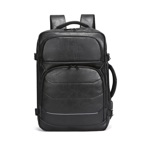 Zaino Business Grande Capacità Viaggio Borsa Porta PC Pelle PU Scomparti Multipli Con Porta USB Maniglia Laterale