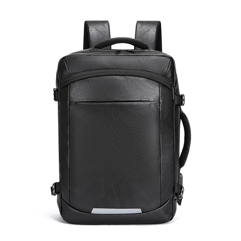 Zaino Business Pelle PU Impermeabile Grande Capacità Per Laptop Con Porta USB Striscia Riflettente Per Viaggi