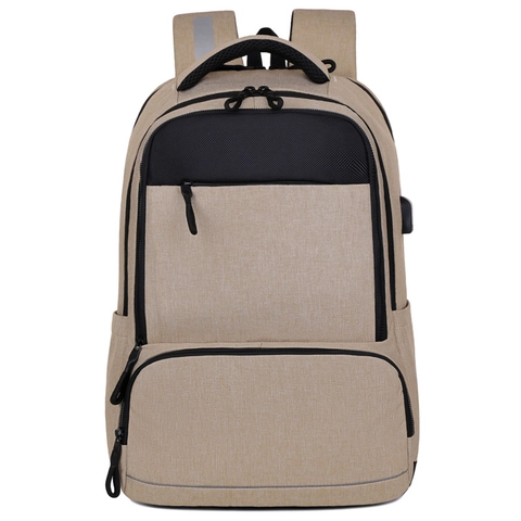 Zaino Porta PC Business Tessuto Oxford Porta USB Striscia Riflettente Grande Capacità Viaggio Uomo Donna Minimalista