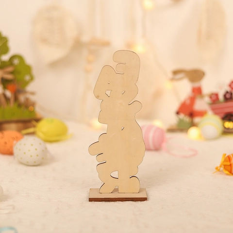 Easter Wooden Letters Ornament Gnome Bunny Egg Desktop Table Decoration MDF Handcrafted Festive Party Favor