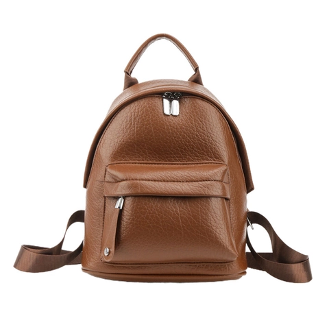 Mini Sac À Dos Femme Cuir PU Texture Litchi Rétro Style Urbain Simple Décontracté Shopping Navette Pour Dames