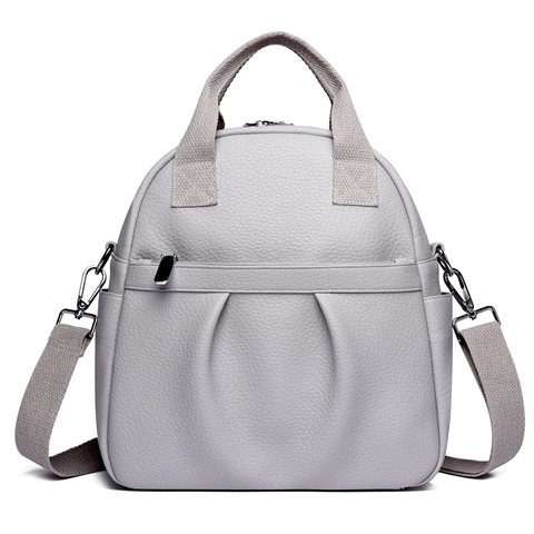 Zaino Da Donna Alla Moda Texture Litchi Pelle PU Grande Capacità Multi Tasca Borsa Versatile Stile Urbano Casual