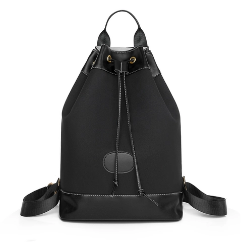 Zaino Da Donna Tessuto Oxford Pelle PU Patchwork Grande Capacità Coulisse Viaggio Pendolarismo Moda Casual Borsa Versatile
