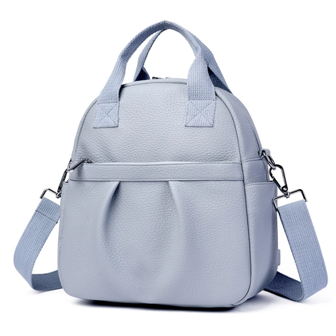 Zaino Da Donna Alla Moda Texture Litchi Pelle PU Grande Capacità Multi Tasca Borsa Versatile Stile Urbano Casual