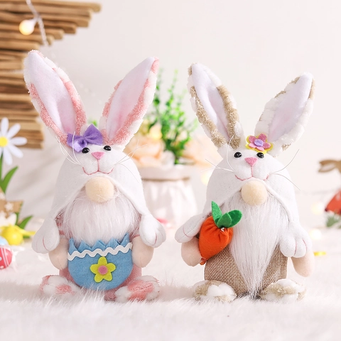 Handgefertigte Osterhase Zwerg Plüsch Dekoration Nordisch Gesichtslos Puppe Hasenohr Gnom Ornament Für Heim Regal Geschenk