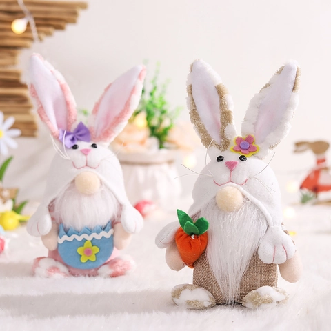 Handgefertigte Osterhase Zwerg Plüsch Dekoration Nordisch Gesichtslos Puppe Hasenohr Gnom Ornament Für Heim Regal Geschenk