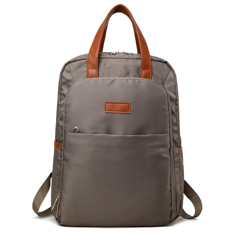 Zaino In Nylon Con Manici In Pelle Grande Capacità Borsa Per Laptop Impermeabile Per Viaggi Affari Pendolare Unisex