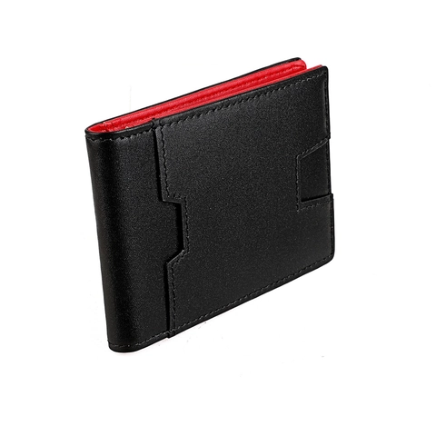 Schlanke Bifold Geldbörse Mit Geldklammer Echtleder RFID Schutz Carbonfaser Kartenhalter Für Herren