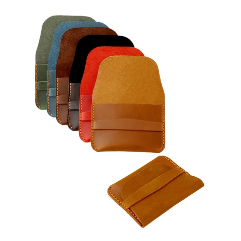 Portacarte In Vera Pelle Di Vacchetta Vintage Retro Crazy Horse Sottile Protezione RFID Fatto A Mano Piccolo Uomo Donna