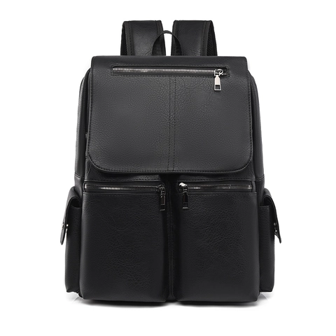 Sac À Dos Vintage En Cuir PU Grande Capacité Multi Poches Sac À Dos Ordinateur Portable Affaires Décontracté Hommes Femmes