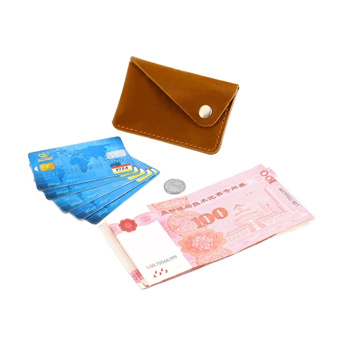 Vintage Handmade Genuine Leather Card Holder RFID Blocking Small Wallet Slim Credit Card Case For Men Women Coin Purse