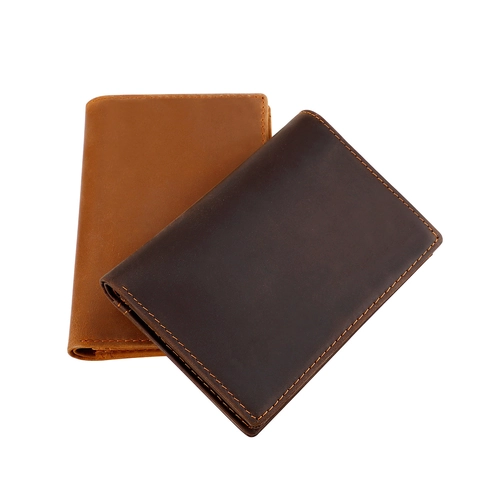Vintage Echtes Rindsleder RFID Reisepasshülle Herren Minimalistische Geldbörse Kartenetui Reisedokumente Organizer