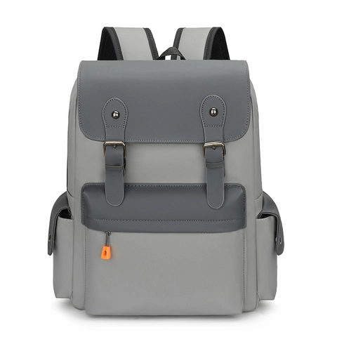 Zaino Vintage Da Uomo Nylon Resistente All'acqua Tasche Multiple Fibbia Patta Scomparto Laptop Viaggio Business Retro