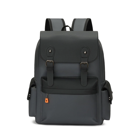 Zaino Vintage Da Uomo Nylon Resistente All'acqua Tasche Multiple Fibbia Patta Scomparto Laptop Viaggio Business Retro