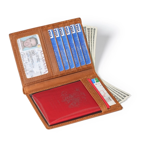 RFID Blockierung Echtes Leder Reisepasshülle Brieftasche Vintage Crazy Horse Rindsleder Dokumententasche Organizer Damen Herren