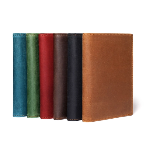 RFID Blockierung Echtes Leder Reisepasshülle Brieftasche Vintage Crazy Horse Rindsleder Dokumententasche Organizer Damen Herren