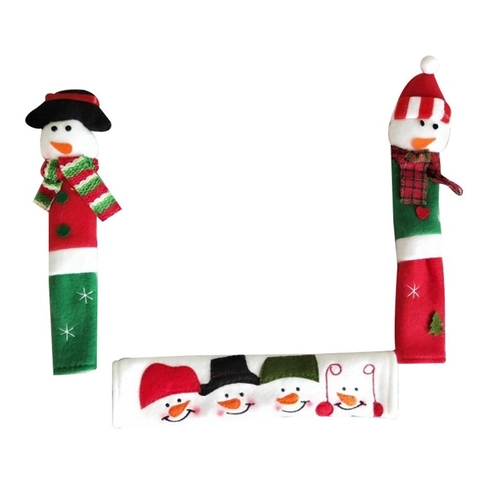 Couvre-poignées d'Appareils de Cuisine Bonhomme de Neige de Noël Protection de Porte Réfrigérateur Micro-ondes Four