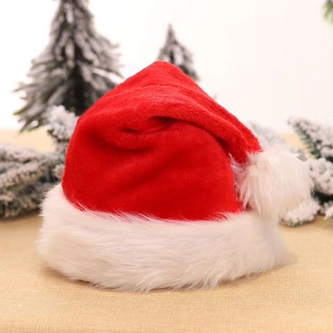 Klassieke Pluche Kerstmuts Voor Volwassenen Extra Groot Verdikte Rood Wit Vakantie Feest Kostuum Accessoire Feestelijke Decoratie