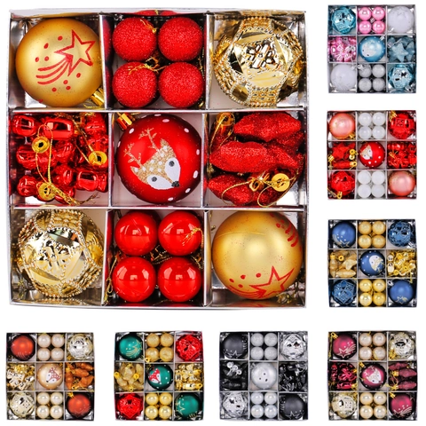 Set de Bolas de Navidad de Lujo para Decoración Festiva con Motivo de Zorro Reno Estrellas Adorno para el Hogar