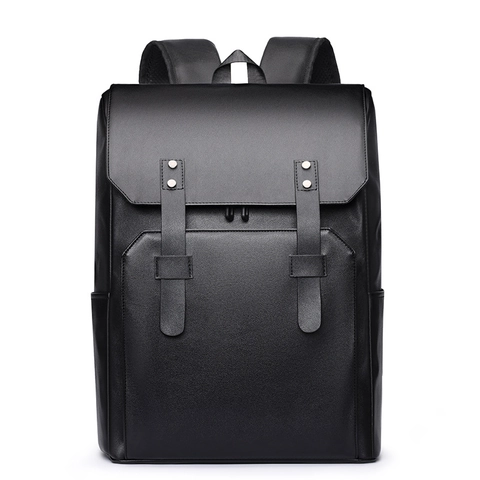 Zaino Da Uomo In Pelle PU Business Casual Grande Capacità Borsa Per Computer Viaggio Pendolarismo Resistente All'Acqua Rivetto