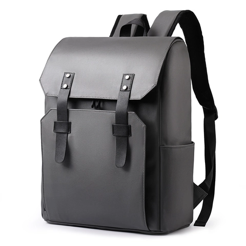 Zaino Da Uomo In Pelle PU Business Casual Grande Capacità Borsa Per Computer Viaggio Pendolarismo Resistente All'Acqua Rivetto