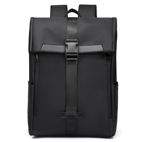 Sac à Dos d'Affaires de Grande Capacité pour Hommes en Cuir PU Sac d'Ordinateur 15,6 Pouces Minimaliste Urbain Résistant à l'Eau Voyage