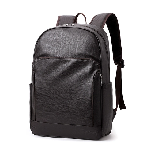 Zaino Business Uomo Pelle PU Trama Litchi Impermeabile Grande Capacità Laptop Viaggio Moda Casual