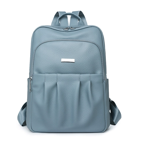 Sac À Dos Mode Femme Cuir PU Texture Galet Grande Capacité Imperméable Design Plissé Sac À Dos Quotidien Voyage Pour Dames