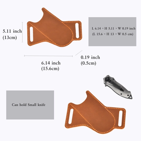 Vintage Cowhide Leather Folding Knife Sheath EDC Belt Loop Waist Bag Case For Outdoor Camping Survival Pocket Knife Holder