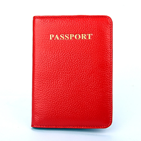 Passport Holder Genuine Cowhide Leather Litchi Grain Multi-functional Travel Card Slots Organizer Case For Men Women