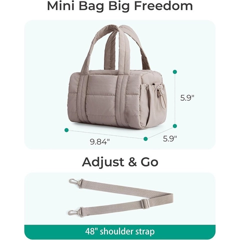 Sac Bandoulière En Nylon Matelassé Sac À Épaule Rembourré Léger Avec Bandoulière Amovible Réglable Pour Femme