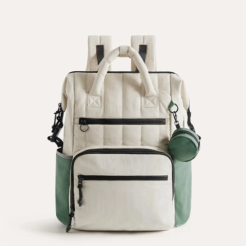 Wickelrucksack Große Kapazität Wasserdicht Oxford Tuch Multifunktional Gesteppte Reisetasche Für Mama Mit Isolierten Taschen Und Wickelunterlage