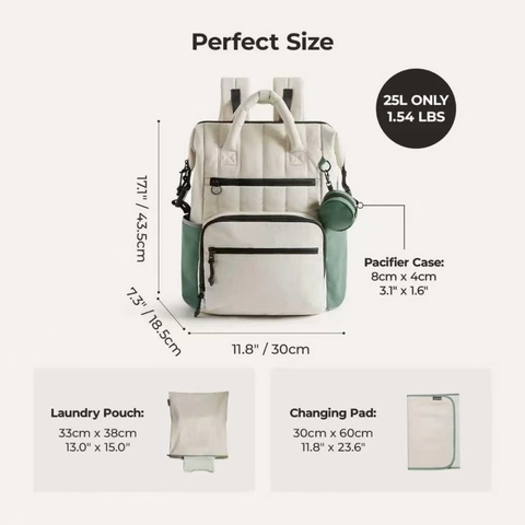 Wickelrucksack Große Kapazität Wasserdicht Oxford Tuch Multifunktional Gesteppte Reisetasche Für Mama Mit Isolierten Taschen Und Wickelunterlage
